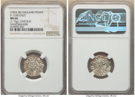 Kings of All England. Cnut (1016-1035) Penny ND (1024-1030) MS66 NGC, Lincoln mint, Svartbrandr as assayer, Pointed helmet type, S-1158, N-787. .15gm....