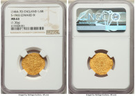 Edward IV (1st Reign, 1461-1470) gold 1/4 Ryal ND (1464-1470) MS63 NGC, S-1965, N-1560. 1.30gm. Arms with "Є" above and a rose and sun to either side;...