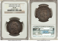 Oliver Cromwell 1/2 Crown 1658 AU58 NGC, KM-B207, S-3227A. A collectible Commonwealth issue more rarified in this near-Mint State condition. Contempla...