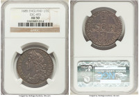 James II 1/2 Crown 1685 AU50 NGC, KM452, S-3408. An elusive issue from the first year of James II's reign rarely encountered this nice. The survivor i...