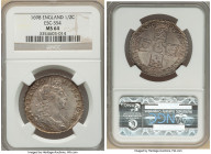 William III 1/2 Crown 1698 MS64 NGC, KM492.2, S-3494. Decimo edge. A near-gem survivor clad in lavender toward the center and deep amber at the periph...