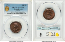 Anne copper Specimen Pattern Farthing 1714 SP64 Red and Brown PCGS, KM537, S-3625, Peck-741. A marvelous example of this 1/4 Penny posthumous issue, t...