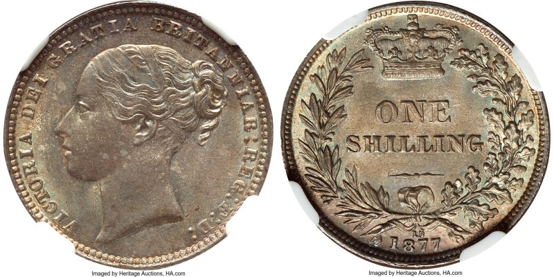 Victoria Shilling 1877 MS66 NGC, KM734.2, S-3906A. Currently situated as NGC's "...