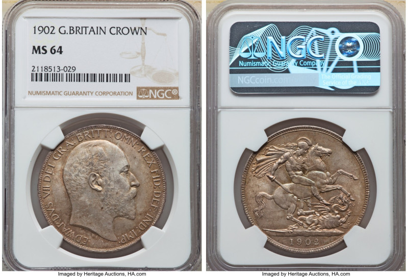 Edward VII Crown 1902 MS64 NGC, KM803, S-3978. As-struck level of detail surroun...