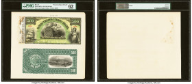 Brazil Banco dos Estados Unidos do Brazil 500 Mil Reis 1890 Pick S607B Front and Back Proofs. PMG Uncirculated 62, with stains. 

HID09801242017

© 20...