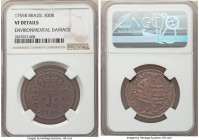 Jose I 300 Reis 1755-R VF Details (Environmental Damage) NGC, KM186, LMB-262. A key type in the coveted "J" series, wrapped in deep patination on the ...