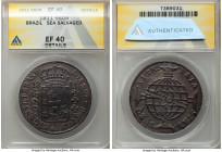 João Prince Regent "Inverted Reverse" 960 Reis 1811-R XF Details (Sea Salvaged) ANACS, Rio de Janeiro mint, KM307.3, LMB-421a. Inverted reverse variet...