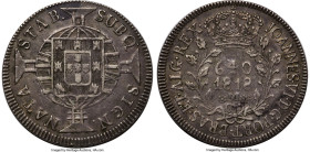 João VI 640 Reis 1818-M XF40 NGC, Minas Gerais mint, KM325.1, LMB-482. A famed rarity of the Brazilian series bringing substantial sums when seen in a...