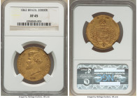 Pedro II gold 20000 Reis 1862 XF45 NGC, KM468, LMB-682. The recognized key issue of Pedro II's 20,000 Reis series in a respectable mid-tier grade. Sat...