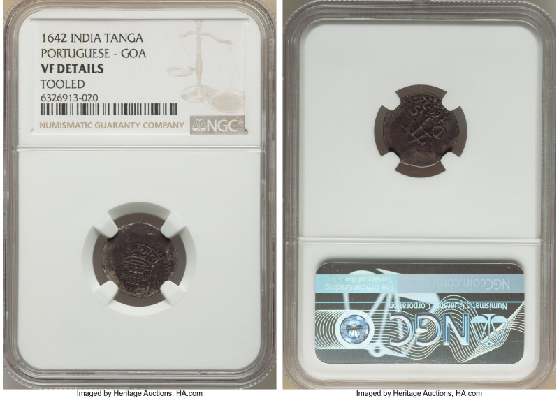 Portuguese Colony - Goa. João IV Tanga 1642 VF Details (Tooled) NGC, Gomes-11.02...