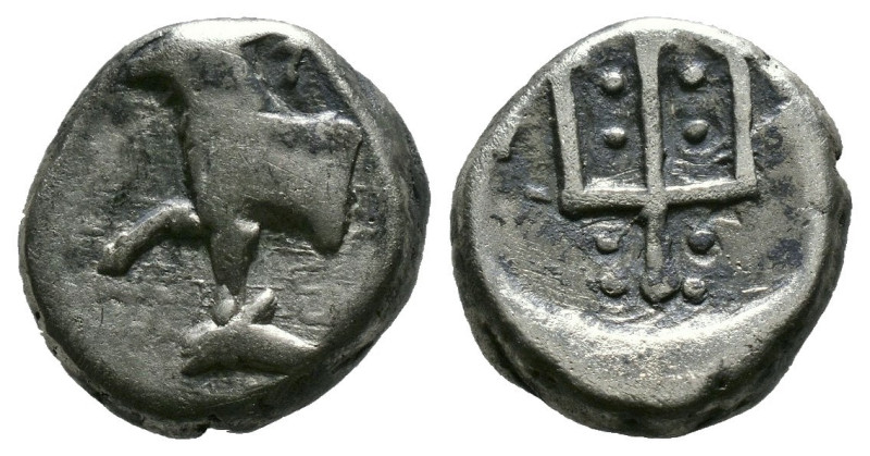 THRACE. Byzantion. Hemidrachm (Circa 387/6-340 BC). 
Forepart of heifer standing...