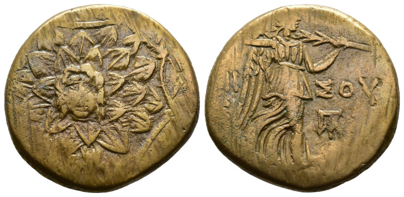 PONTOS, Amisos. 85-65 BC. AE 
Aegis with Gorgon's head 
Rev. Nike standing holdi...