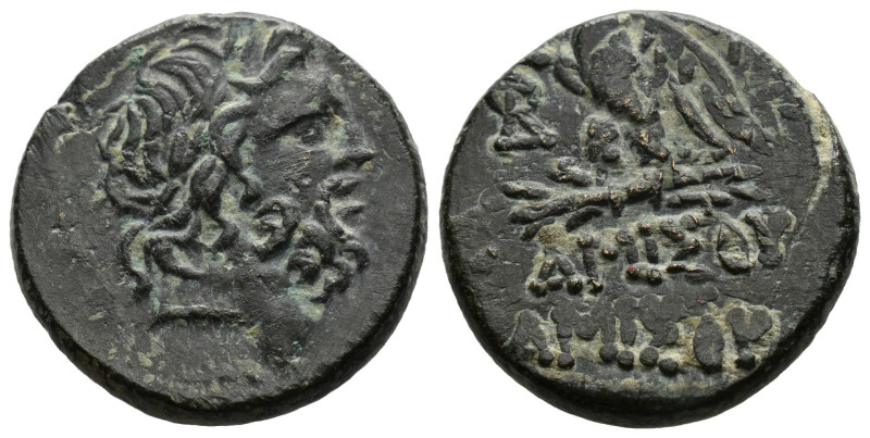 Pontos, Amisos Circa 95-70 BC. AE. 
Laureate head of Zeus right 
Rev. Eagle stan...