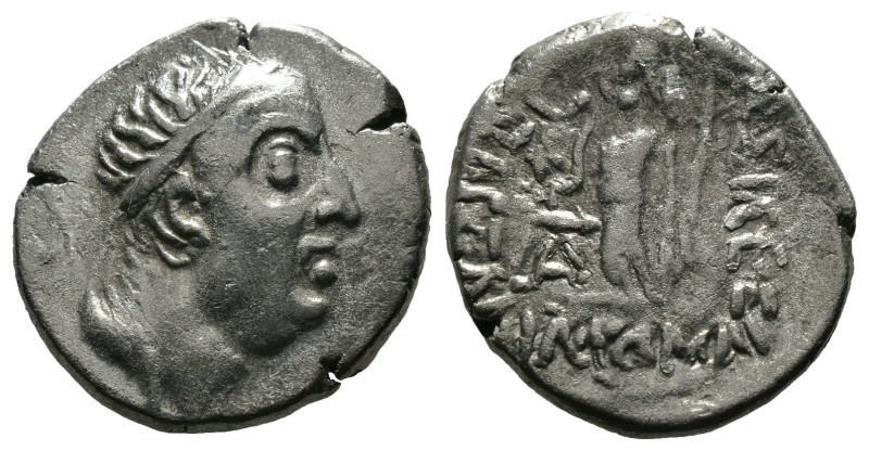 Kings of Cappadocia. Ariobarzanes I Philoromaios (96-63 BC). AR Drachm 
 Diademe...