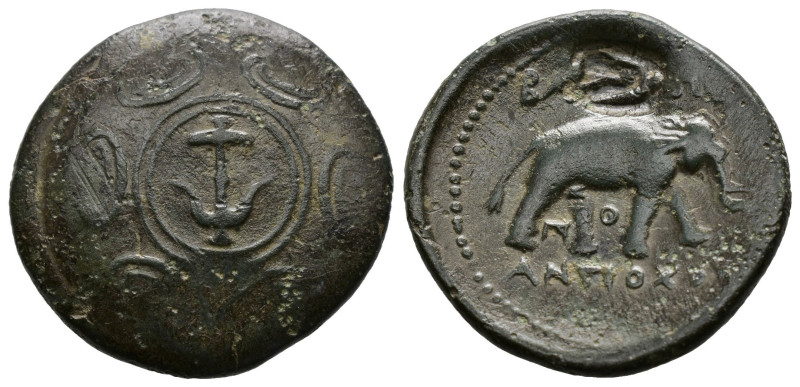 Seleucid Kings, Antiochus I Soter 281-261 BC, AE. Antioch mint.
Decorated Macedo...