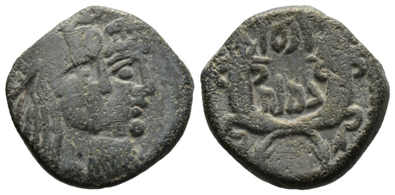 NABATAEN KINGS. Aretas IV, 9 BC - 40 AD. AE. ca.18-40 AD. 
Jugate heads of king ...