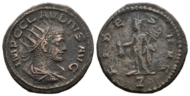 Claudius II, 268 - 270 AD AE Antoninianus, Antioch Mint 
 Radiate, draped and cu...