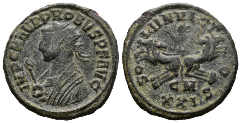 Probus, 276-282. AE Cyzicus, 280. 
Radiate bust of Probus to left, wearing imper...