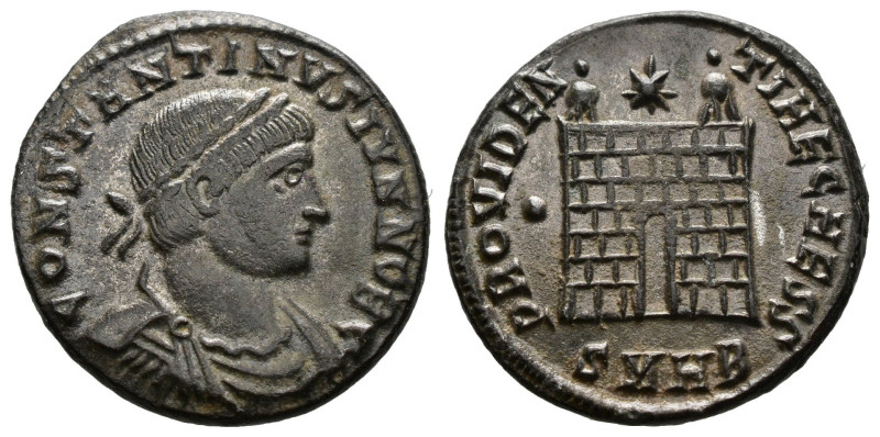 CONSTANTINE II (Caesar, 316-337). AE Heraclea. 
 Laureate, draped and cuirassed ...