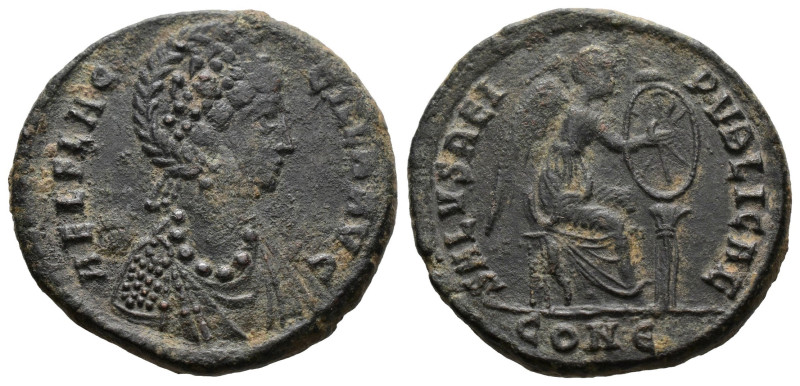 Aelia Flacilla. Follis. 383-386 AD. Constantinople. 
diademed and draped bust to...