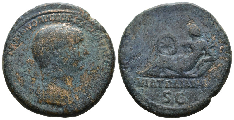 TRAJAN. 98-117 AD. AE As Struck 112-115 AD. 
Laureate bust right, slight drapery...