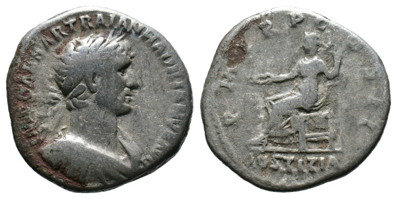 Hadrian AD 117-138. Rome Denarius AR
laureate head right
Rev: Justitia seated le...