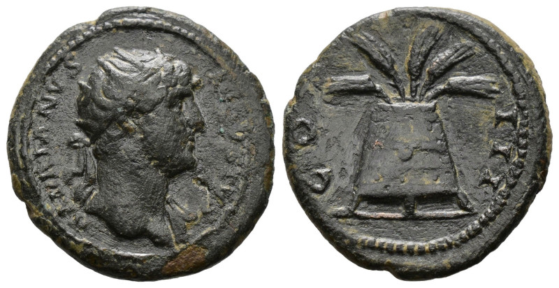 Rome Hadrian Semis. AE. AD 125-127. 
Radiate head to right, drapery on far shoul...