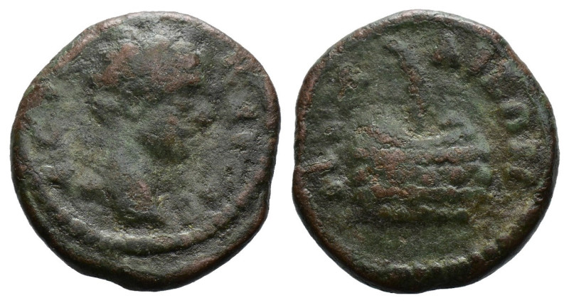 Bithynia. Nicaea Geta, as Caesar, AD 198-209 AE
bare-headed bust right,
Rev: pri...