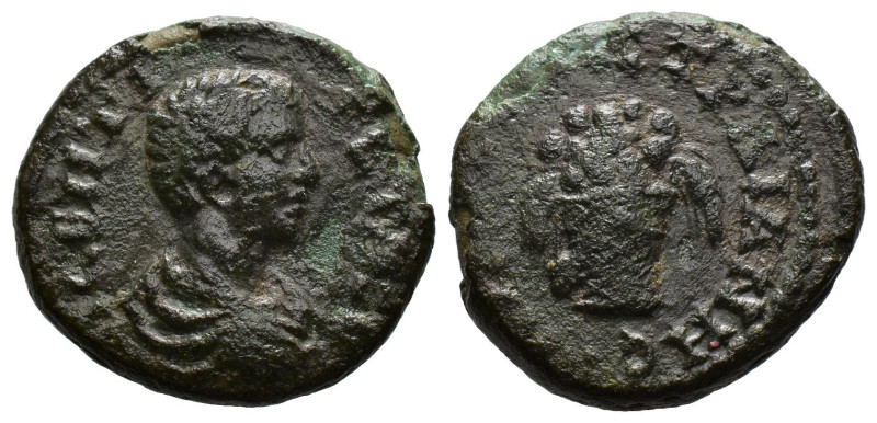 Thrace. Augusta Trajana. Geta, as Caesar AD 198-209.AE 
bare-headed, draped and ...