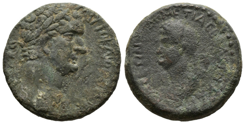 PHRYGIA, Aezanis. Tiberius, with Julia Augusta (Livia). AD 14-37. AE.
Bare head ...