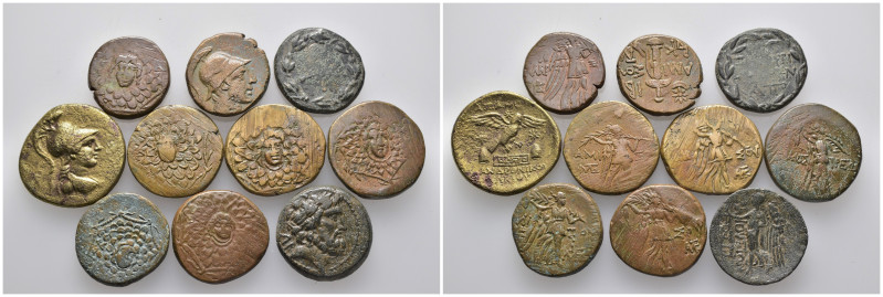 (Bronze, 74.04g) 10 Ancients Pieces. Sold as seen