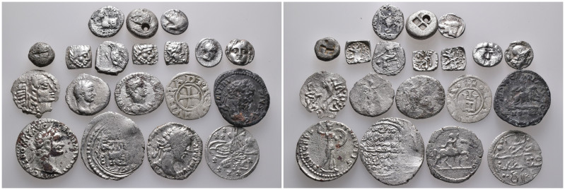 (Silver, 23.20g) 19 Ancients Pieces. Sold as seen