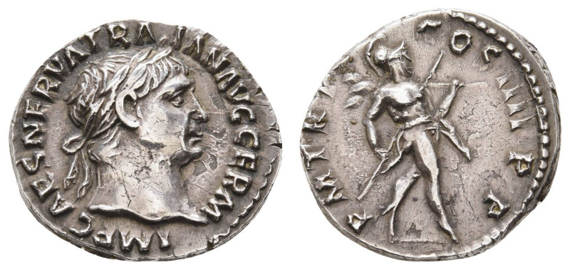 Römer Kaiserzeit
Trajanus, 98-117 AR Denar 101-102 Rom Av.: belorbeertes Haupt ...