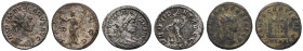 Römer Kaiserzeit
Carus, 282-283 AE Antoninian Lot aus 8 Münzen, 4 Prägungen des Carus, davon eine Konsekrationsprägung (RIC 110), sowie 3 Prägungen s...