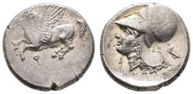 Lots und Sammlungen
 Korinth, Stater, ca 400 v.Chr., Pegasus / Athenakopf (8,6 g), ss, dazu Rom, Denar Marcus Aurelius (139-161 n.Chr.), Kopf n.r., /...