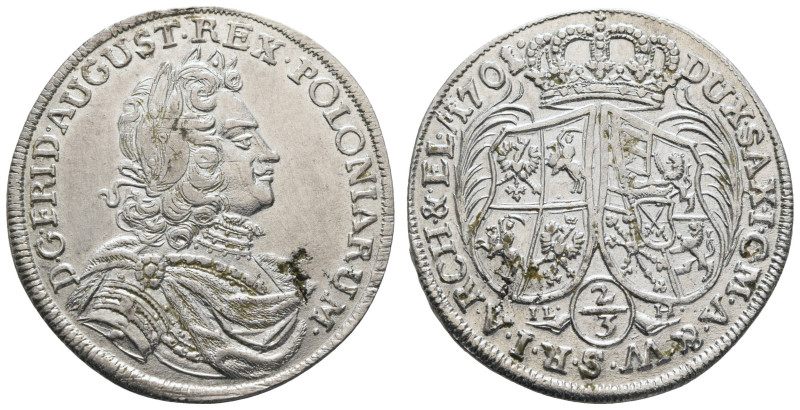 bis 1799 Sachsen
Friedrich August I. (der Starke), 1694-1733 2/3 Taler 1701 Dre...