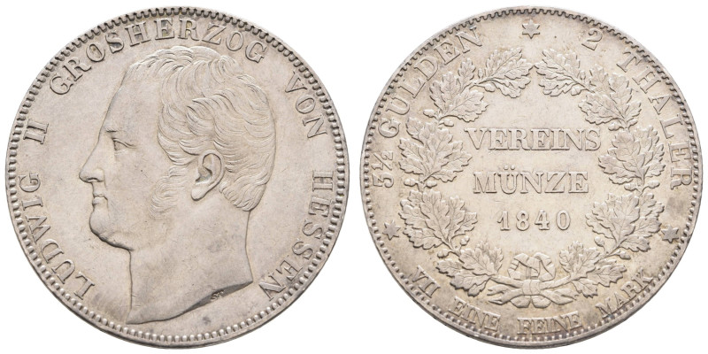 1800 bis 1871 Hessen-Darmstadt
Ludwig II., 1830-1848 Vereinsdoppeltaler 1840 AK...