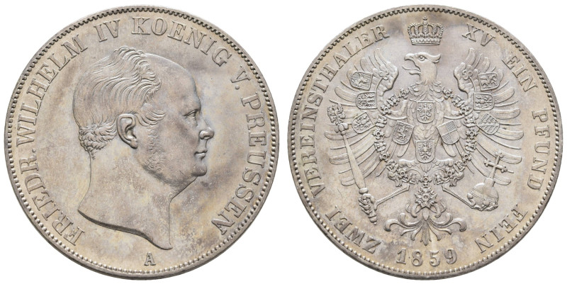 1800 bis 1871 Preußen
Friedrich Wilhelm IV., 1840-1861 Doppeltaler 1859 Berlin ...