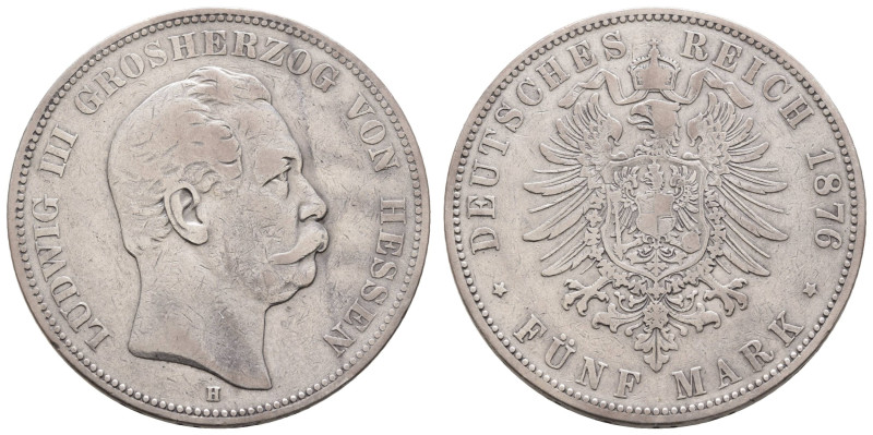 Kaiserreich Silbermünzen Hessen
Ludwig III. 1848-1877 5 M 1876 H Jaeger 67 ss-