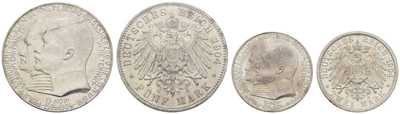 Kaiserreich Silbermünzen Hessen
Ernst Ludwig 1892-1918 5 M 1904 (A) 400. Geburt...