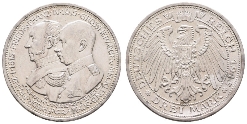 Kaiserreich Silbermünzen Mecklenburg-Schwerin
Friedrich Franz IV. 1897-1918 3 M...