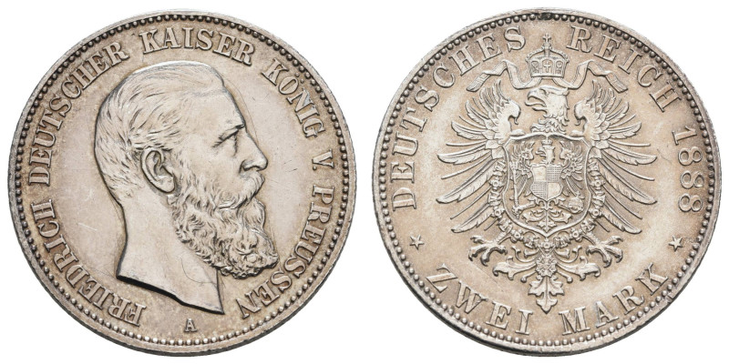 Kaiserreich Silbermünzen Preußen
Friedrich III. 1888 2 M 1888 A leichte Kratzer...