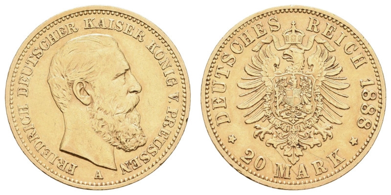 Kaiserreich Goldmünzen Preußen
Friedrich III. 1888 20 M 1888 A Jaeger 248 7.94 ...