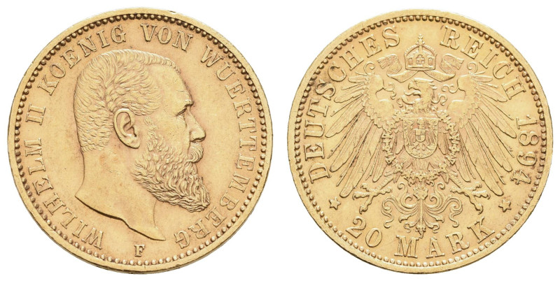 Kaiserreich Goldmünzen Württemberg
Wilhelm II., 1891-1918 20 M 1894 F Jaeger 29...