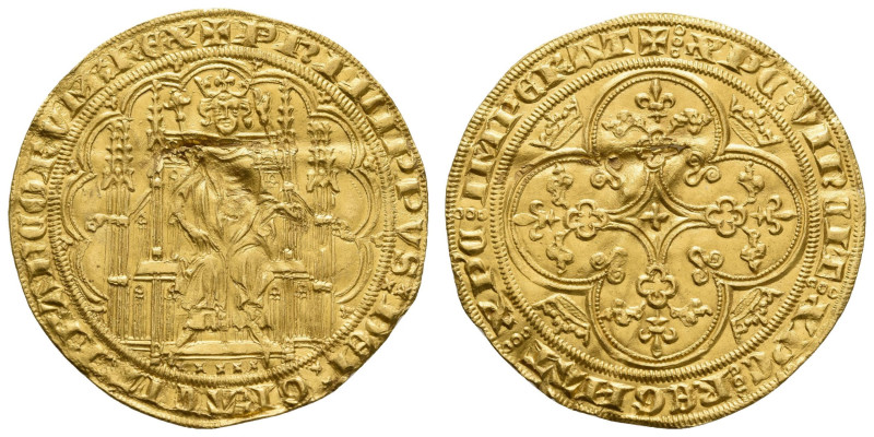 bis 1799 Frankreich
Philipp VI. Valois, 1328-1350 Ecu d'or a la chaise ohne Jah...