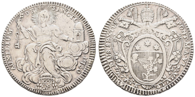 bis 1799 Italien-Kirchenstaat
Pius VI., 1774-1799 Piastra 1780 ss-vz