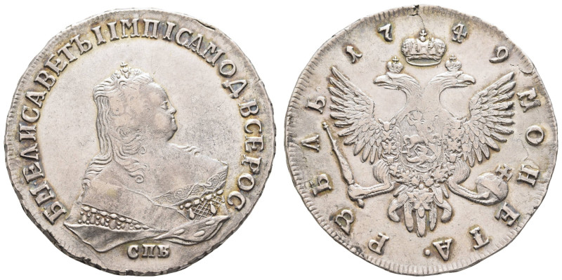 bis 1799 Russland
Elisabeth I., 1741-1762 Rubel 1749 St. Petersburg Av.: bekrön...