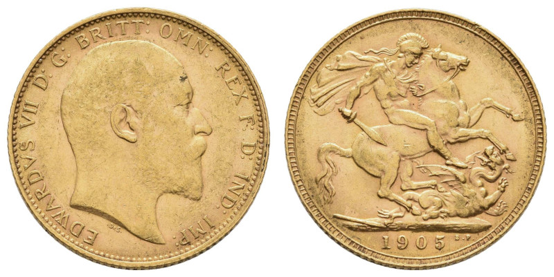 ab 1800 Großbritannien
Edward VII., 1901-1910 Sovereign 1905 London K.M. 805 Se...