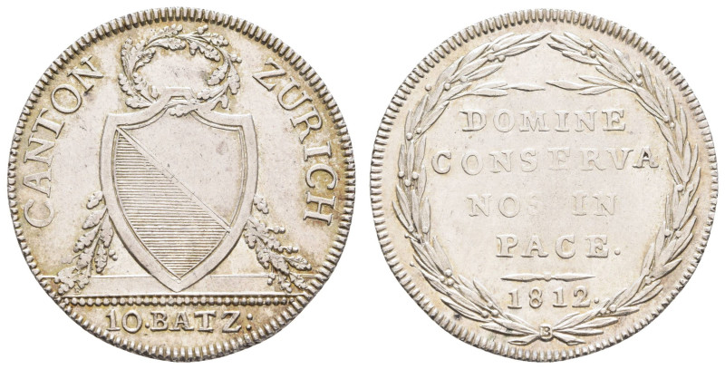 ab 1800 Schweiz
Kanton Zürich 10 Batzen 1812 Top erhaltenes Typstück, feine Tön...