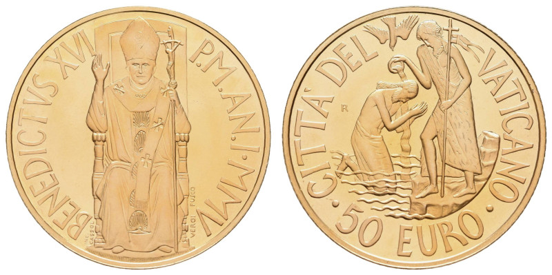 Euroländer Vatikan
Benedikt XVI., 2005-2013 50 € 2005 Rom (916 2/3) EM 117 15.0...